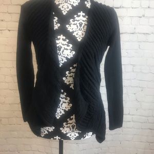 Eileen Fisher Open Front Black Cardigan Size M